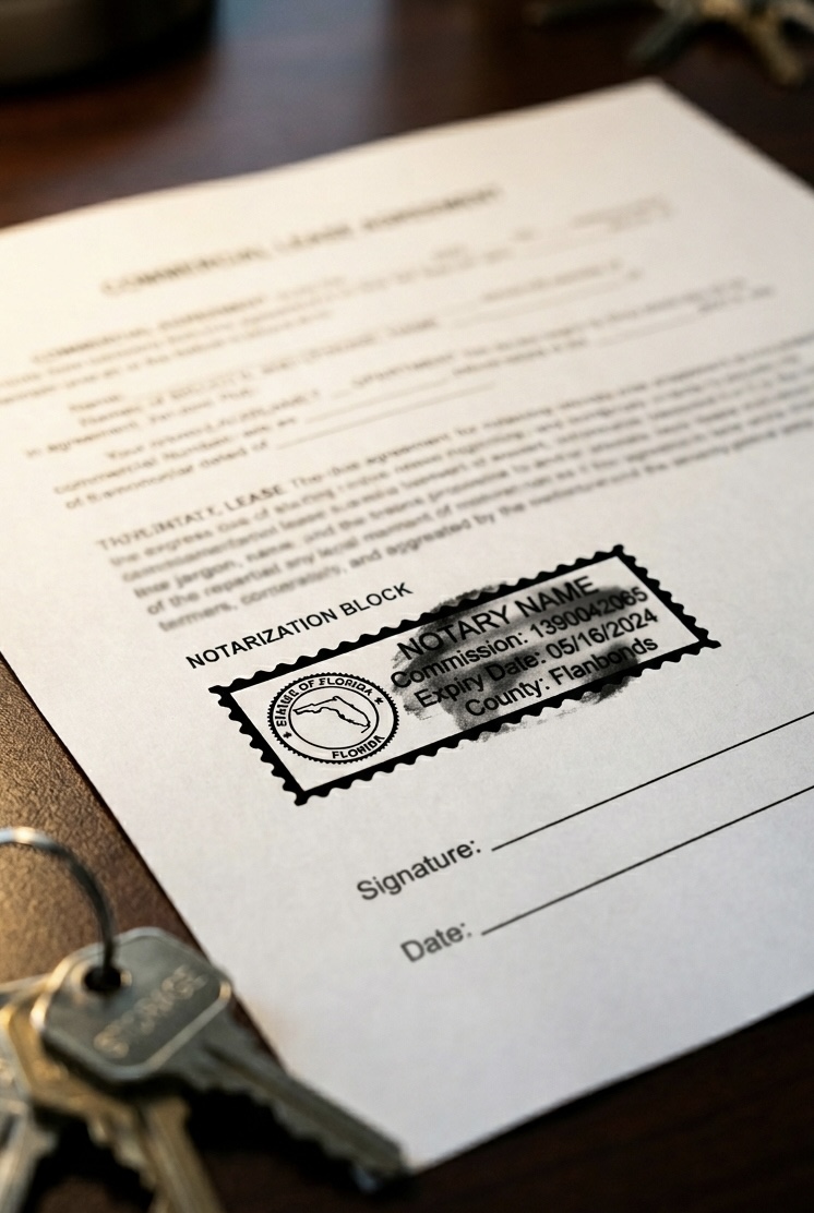 Palm Beach County commercial lease notary service — mobile execution at your property or attorney's office
