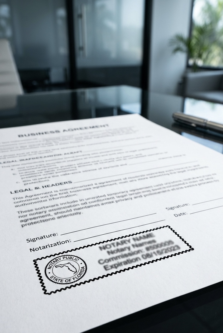 Palm Beach County mobile business agreement notary — partnership and shareholder agreement execution at your location