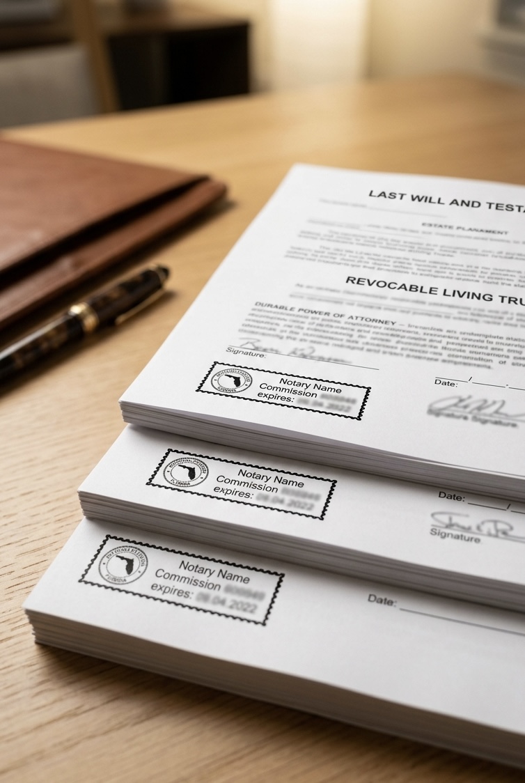 Palm Beach County mobile estate planning notary service — complete will, trust, and directive signing ceremonies