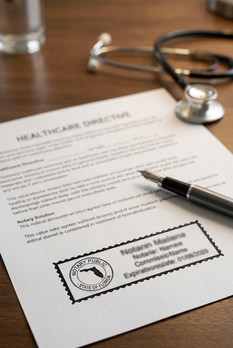 Palm Beach County mobile healthcare directive notary — professional bedside notarization service